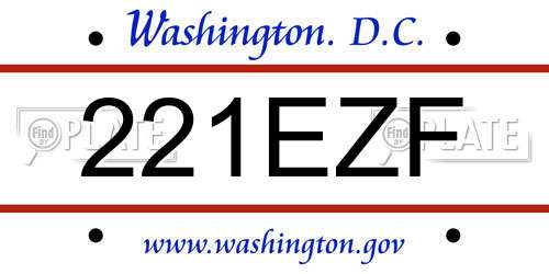 221EZF District Of Columbia License Plate
