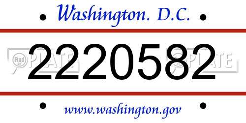 2220582 District Of Columbia License Plate