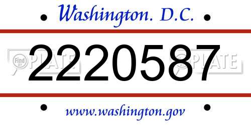 2220587 District Of Columbia License Plate