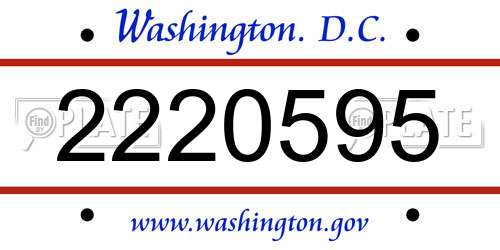 2220595 District Of Columbia License Plate