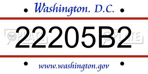 22205B2 District Of Columbia License Plate