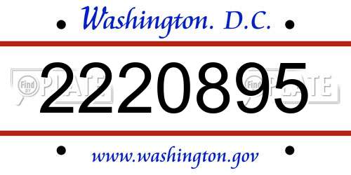 2220895 District Of Columbia License Plate