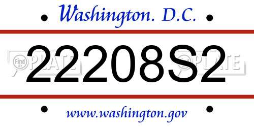 22208S2 District Of Columbia License Plate