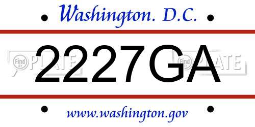 2227GA District Of Columbia License Plate