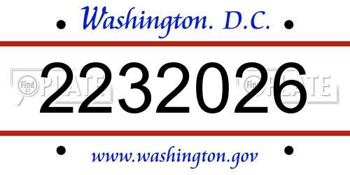 2232026 District Of Columbia License Plate