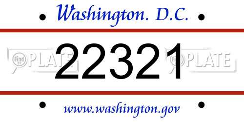 22321 District Of Columbia License Plate