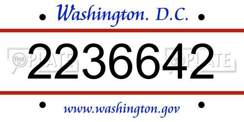 2236642 District Of Columbia License Plate