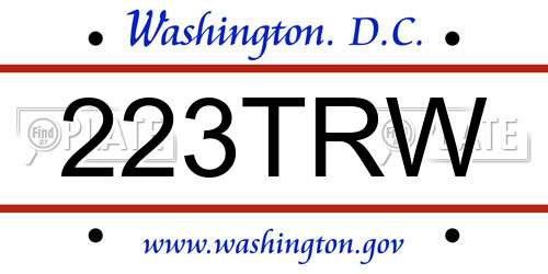 223TRW District Of Columbia License Plate