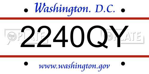 2240QY District Of Columbia License Plate