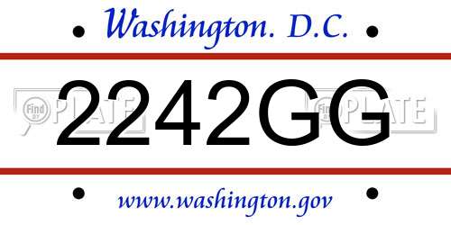 2242GG District Of Columbia License Plate