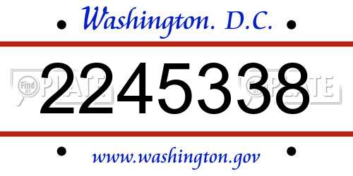 2245338 District Of Columbia License Plate