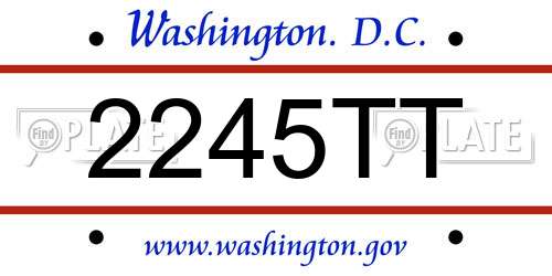 2245TT District Of Columbia License Plate