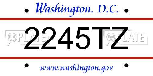 2245TZ District Of Columbia License Plate