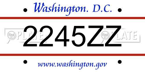 2245ZZ District Of Columbia License Plate