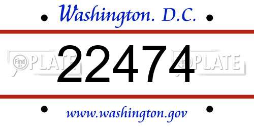 22474 District Of Columbia License Plate