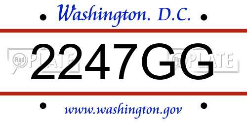 2247GG District Of Columbia License Plate