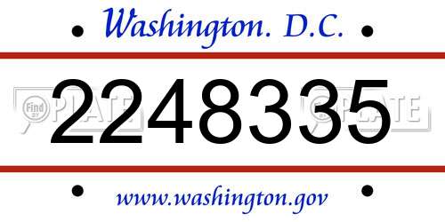 2248335 District Of Columbia License Plate