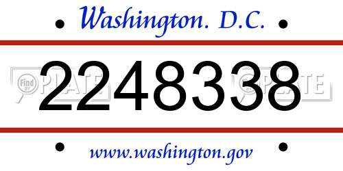 2248338 District Of Columbia License Plate