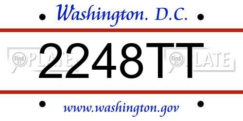 2248TT District Of Columbia License Plate