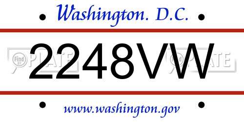 2248VW District Of Columbia License Plate
