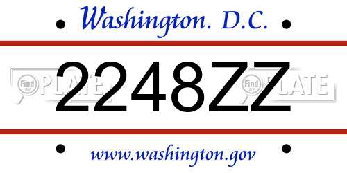 2248ZZ District Of Columbia License Plate