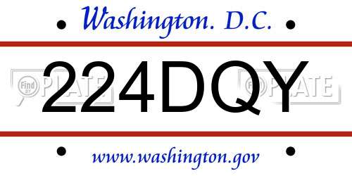 224DQY District Of Columbia License Plate