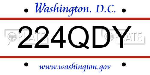 224QDY District Of Columbia License Plate