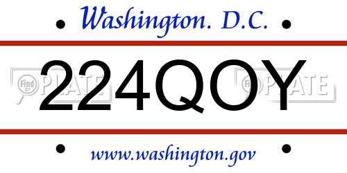 224QOY District Of Columbia License Plate