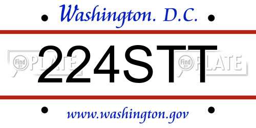 224STT District Of Columbia License Plate