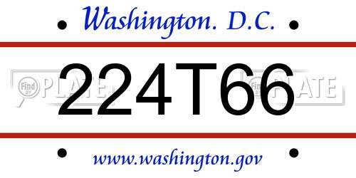 224T66 District Of Columbia License Plate