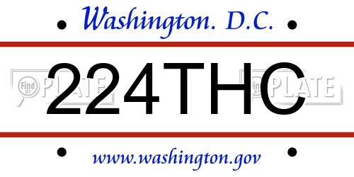 224THC District Of Columbia License Plate