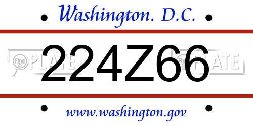 224Z66 District Of Columbia License Plate