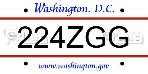 224ZGG District Of Columbia License Plate