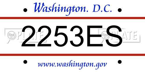 2253ES District Of Columbia License Plate