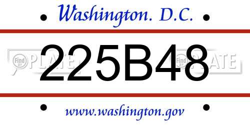225B48 District Of Columbia License Plate