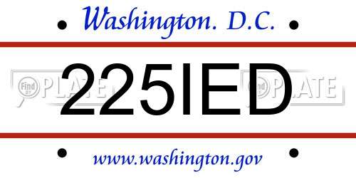 225IED District Of Columbia License Plate