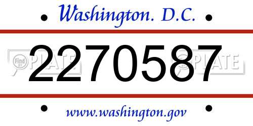 2270587 District Of Columbia License Plate