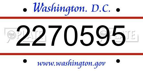 2270595 District Of Columbia License Plate