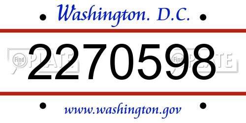 2270598 District Of Columbia License Plate