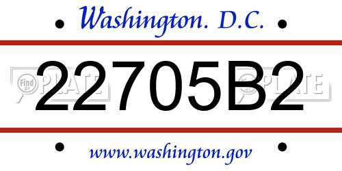 22705B2 District Of Columbia License Plate
