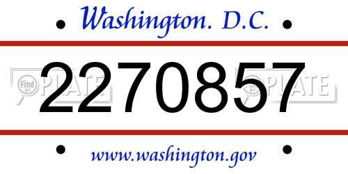 2270857 District Of Columbia License Plate