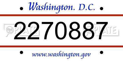 2270887 District Of Columbia License Plate