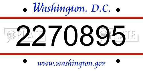 2270895 District Of Columbia License Plate