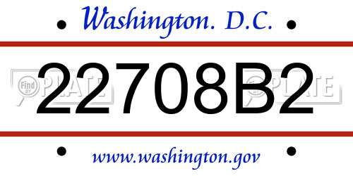 22708B2 District Of Columbia License Plate