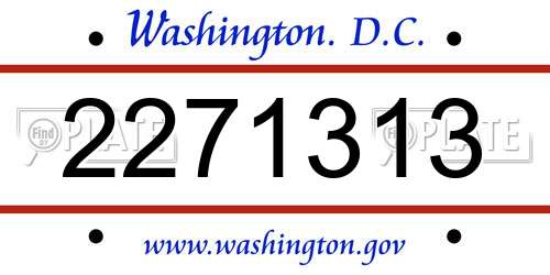 2271313 District Of Columbia License Plate