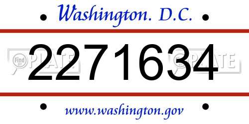 2271634 District Of Columbia License Plate