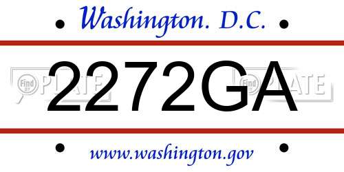 2272GA District Of Columbia License Plate