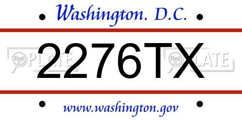 2276TX District Of Columbia License Plate