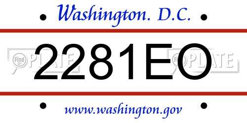 2281EO District Of Columbia License Plate