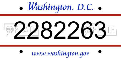 2282263 District Of Columbia License Plate